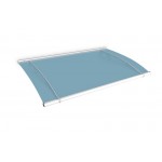 Curved 1500 Canopy White Powder Coated Frosted Blue