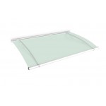 Curved 1500 Canopy White Powder Coated Frosted Green