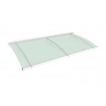 Curved 1900 Canopy White Powder Coated Frosted Green