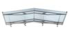 Stainless steel & acrylic glass gable canopy - blue