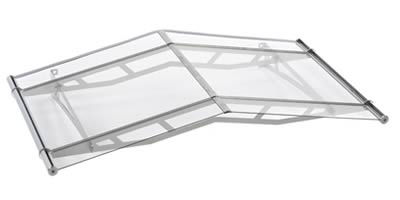Stainless steel & acrylic glass gable canopy