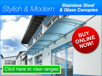 Modern stainless steel & acrylic glass canopies range